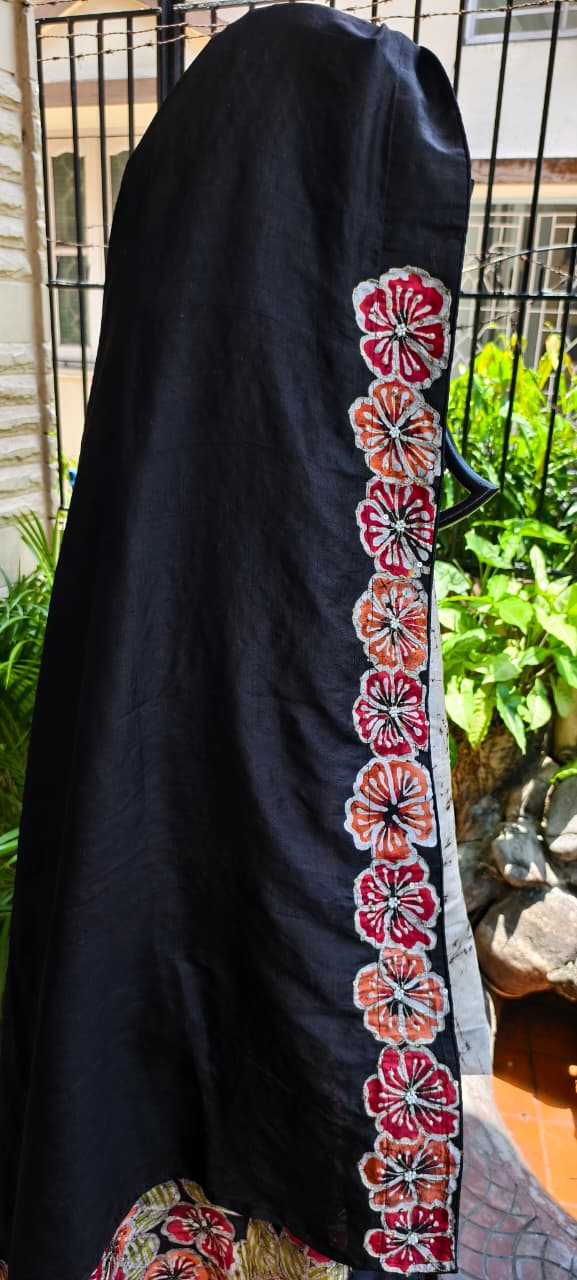 Silk Hand Batik Zardozi Pearl Work Bishnupur Silk Saree