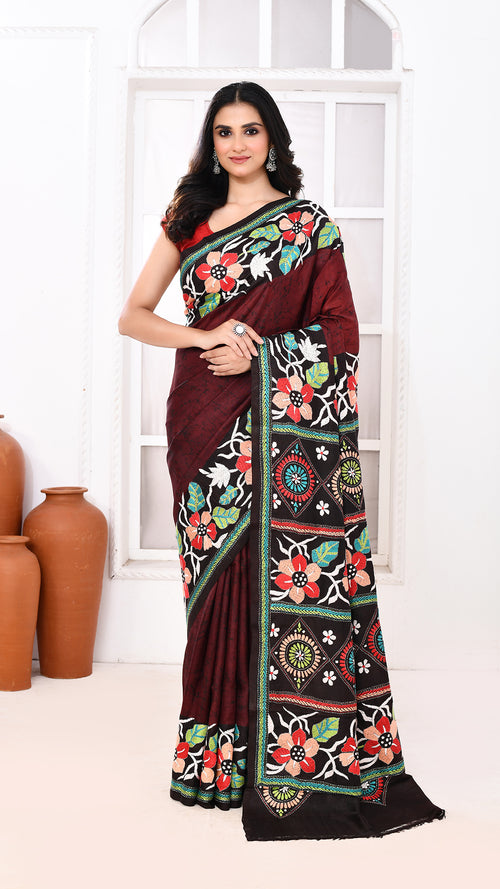 Batik Kantha saree