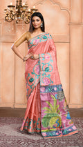 Tussar Zari Handpainted Saree