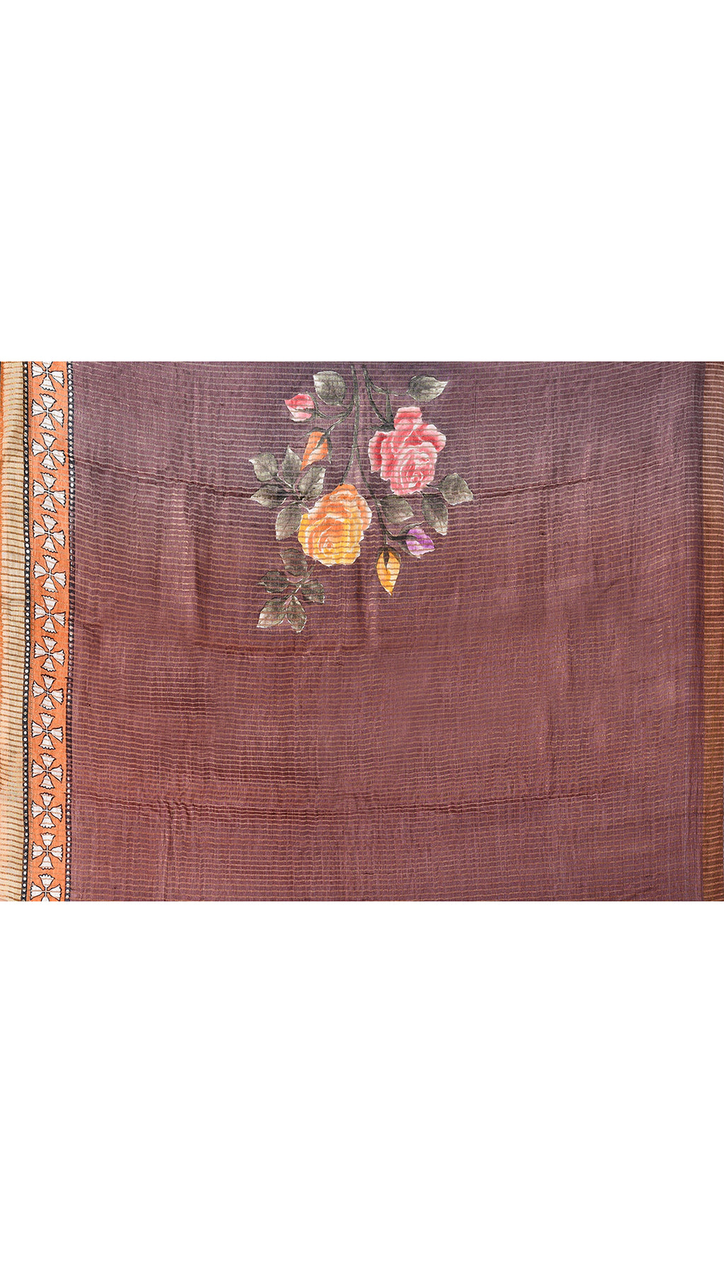 silk - Handblock Handpainted saree
