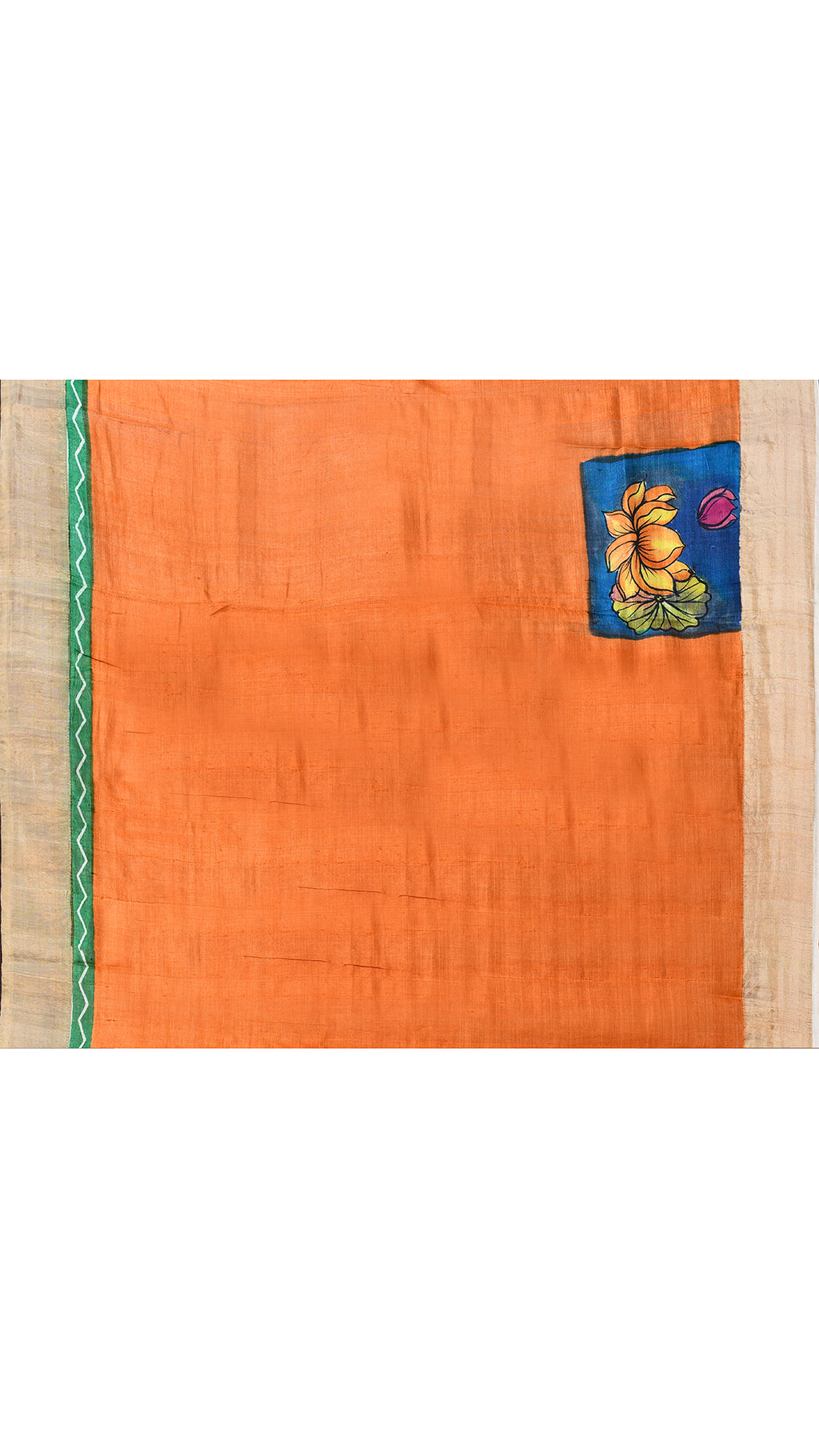 silk - Handblock Handpainted saree