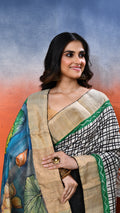 silk - Handblock Handpainted saree