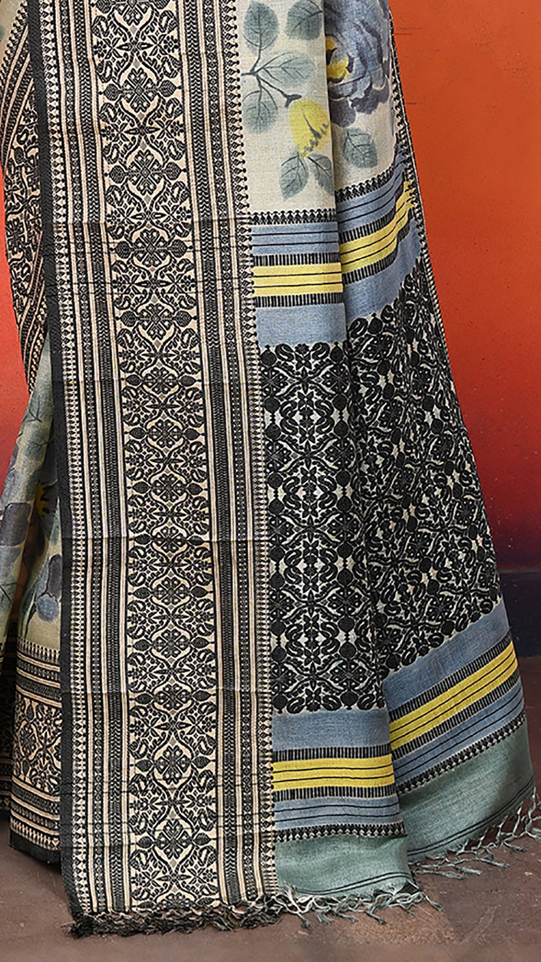 Tasar Handpainted Saree
