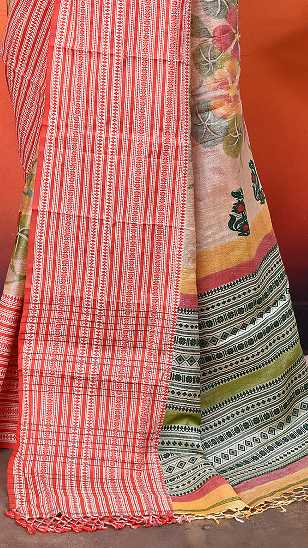Tasar Handpainted Saree