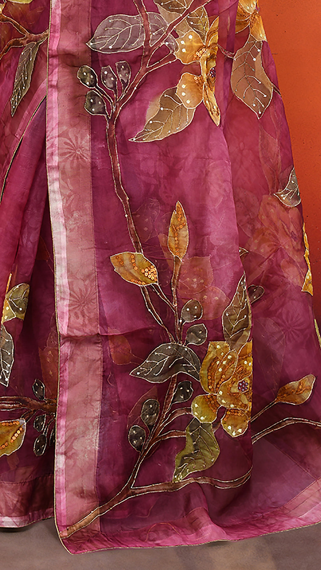 Muslin Embroidered Saree