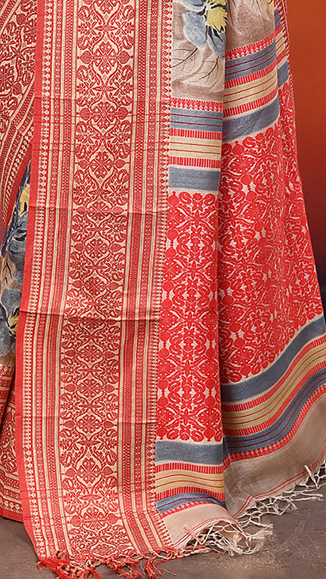 Tasar Handpainted Saree