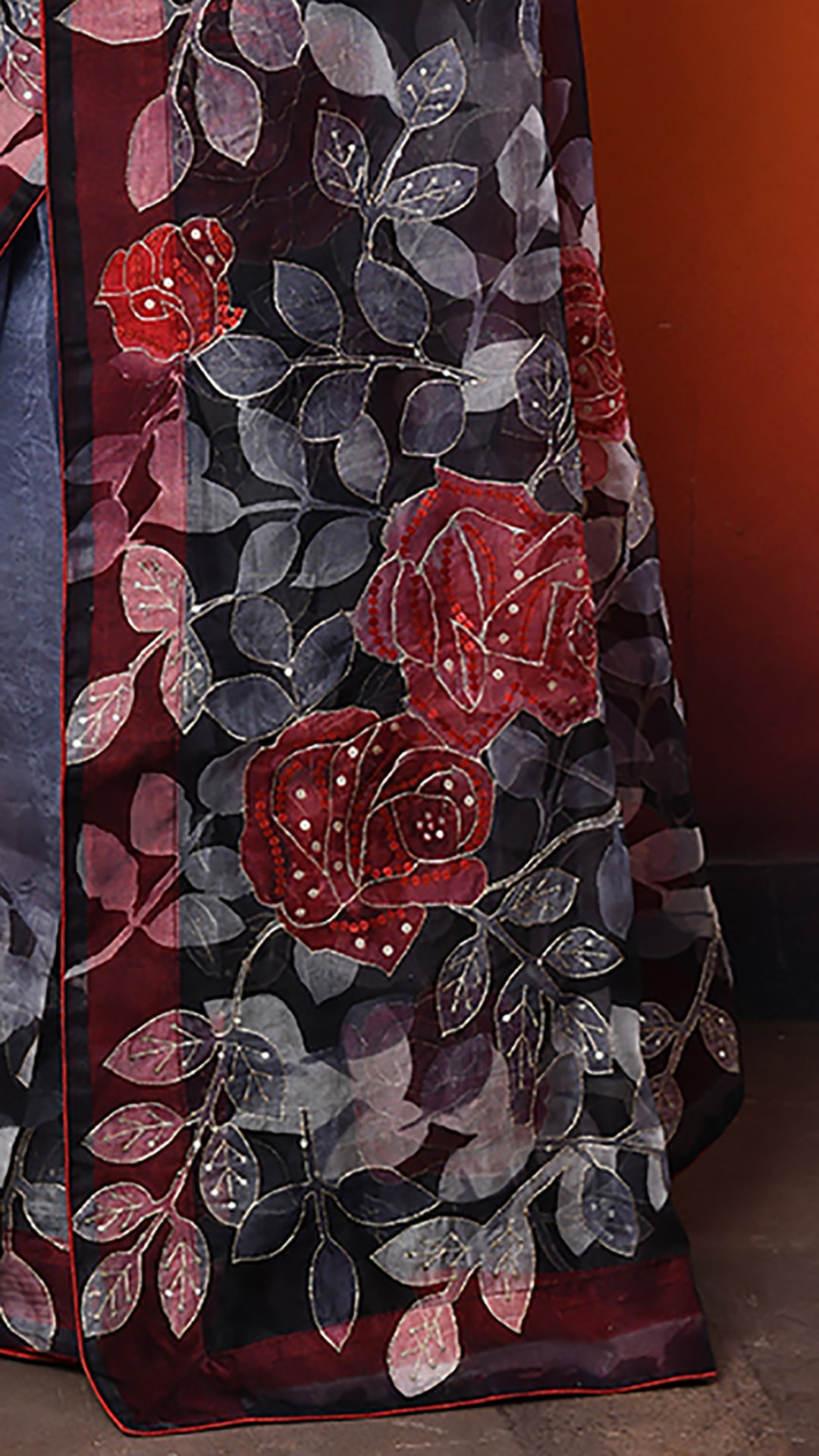 Muslin Embroidered Saree