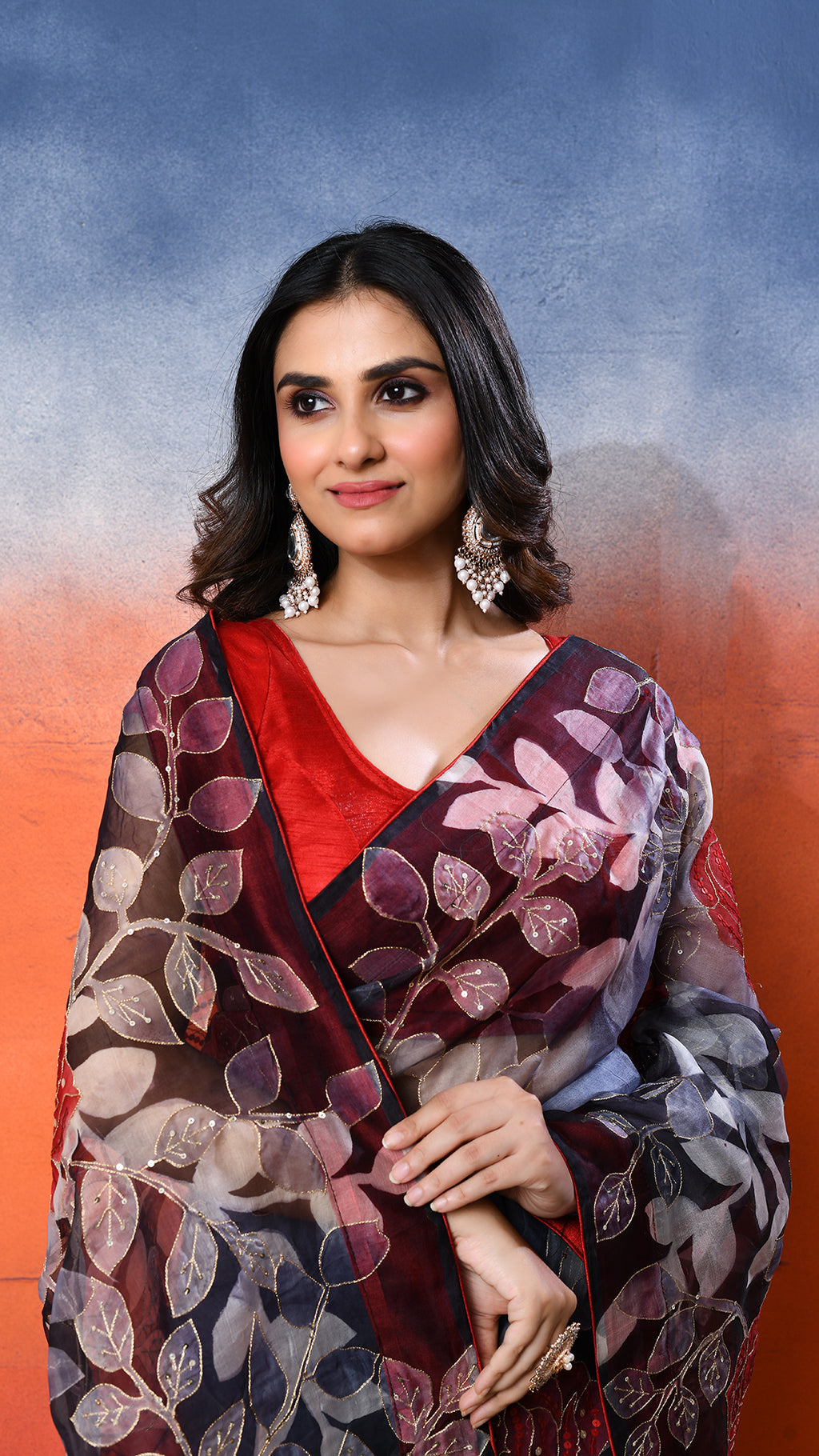 Muslin Embroidered Saree