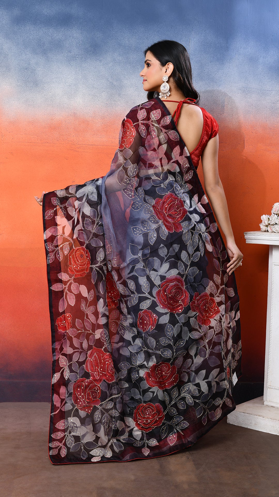 Muslin Embroidered Saree