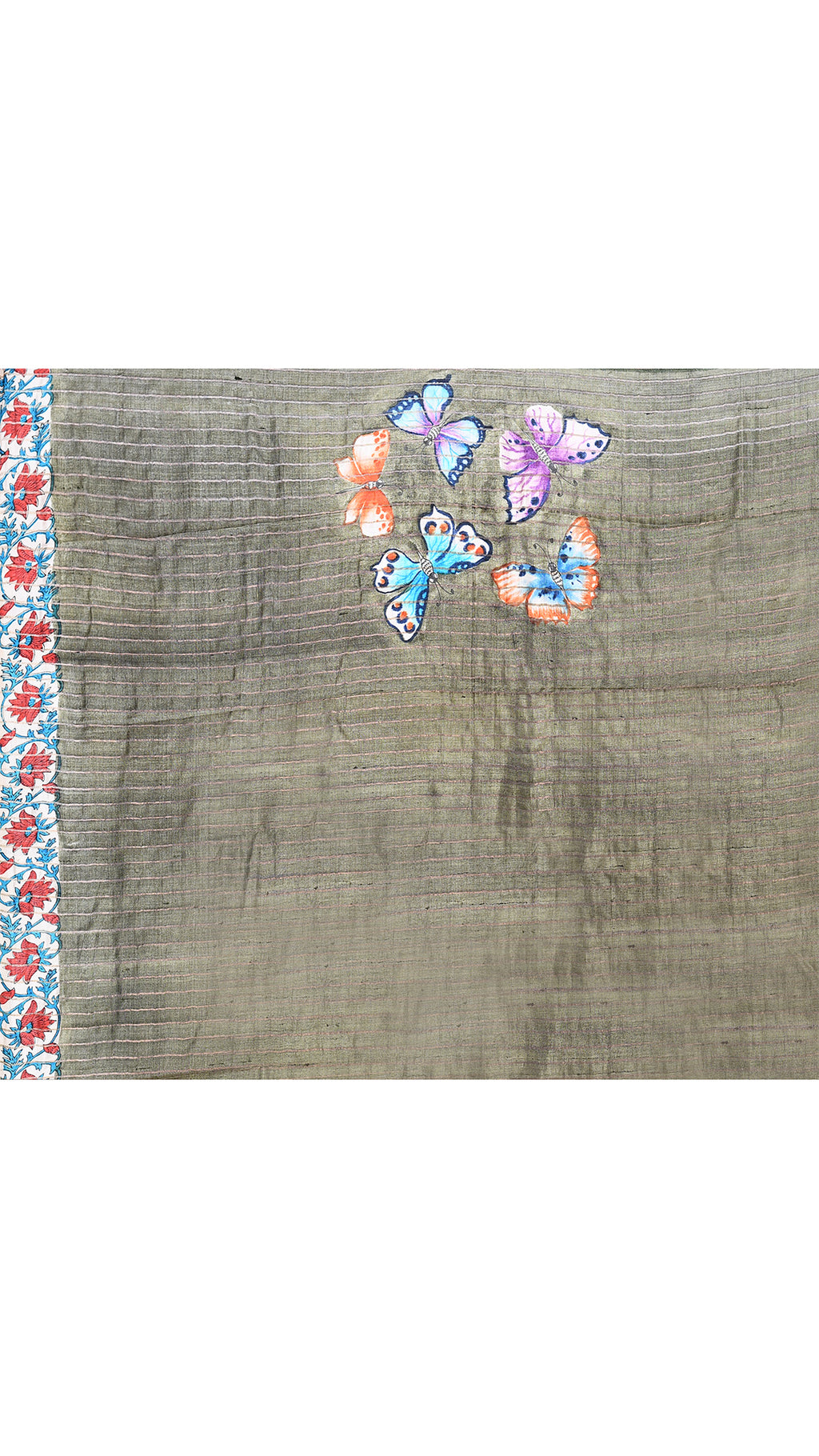 silk - Handblock Handpainted saree