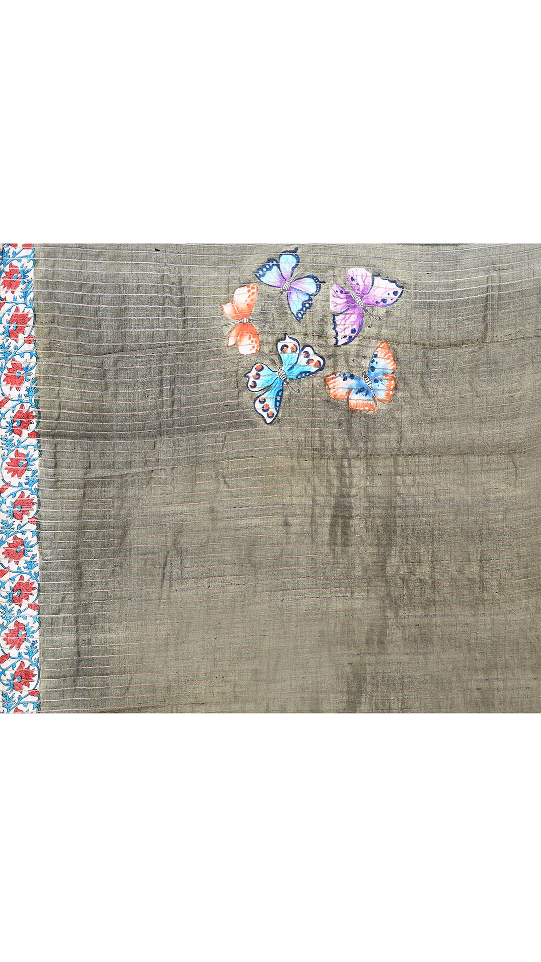 silk - Handblock Handpainted saree