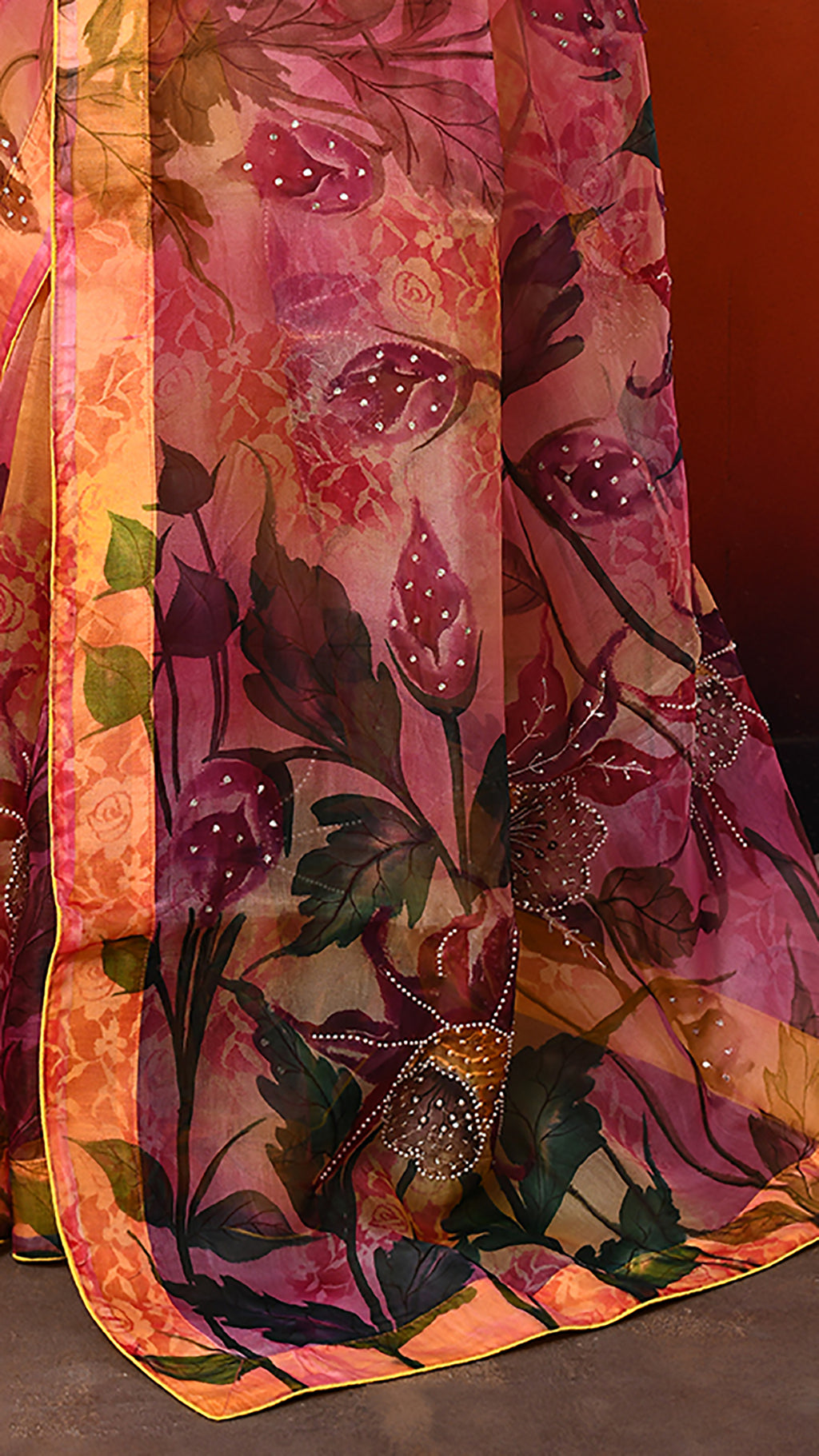Muslin Embroidered Saree