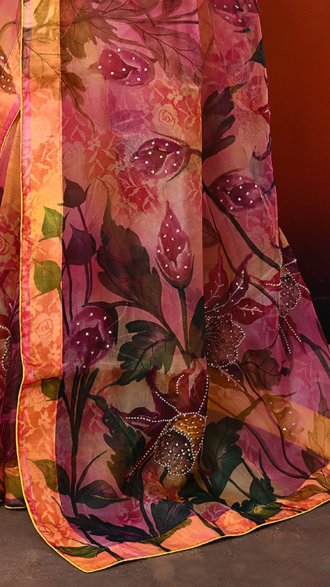 Muslin Embroidered Saree