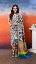 silk - Handblock Handpainted saree