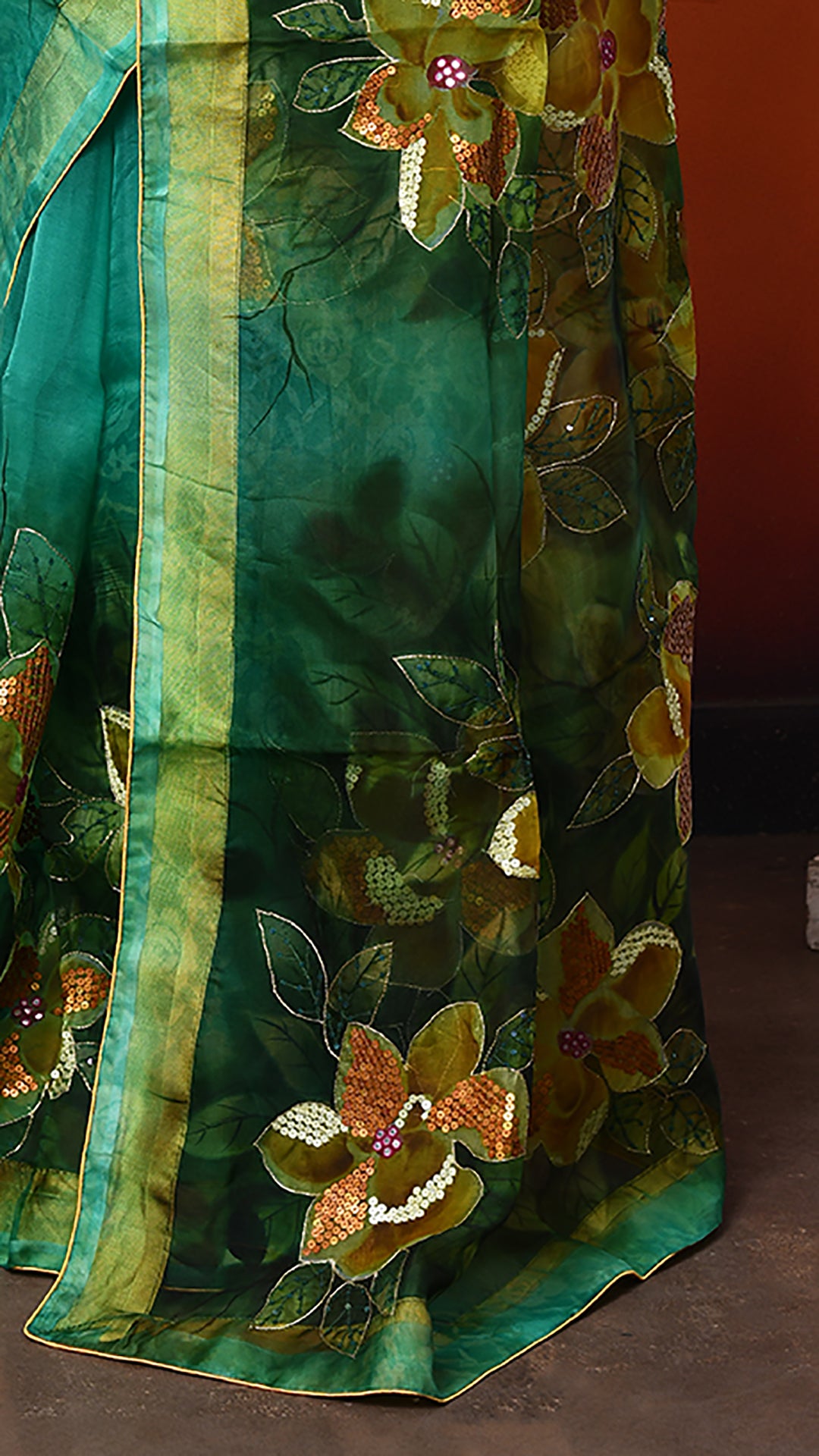 Muslin Embroidered Saree