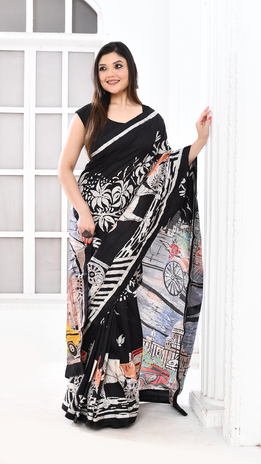 Bishnupuri Silk Kolkatanama Hand Batik