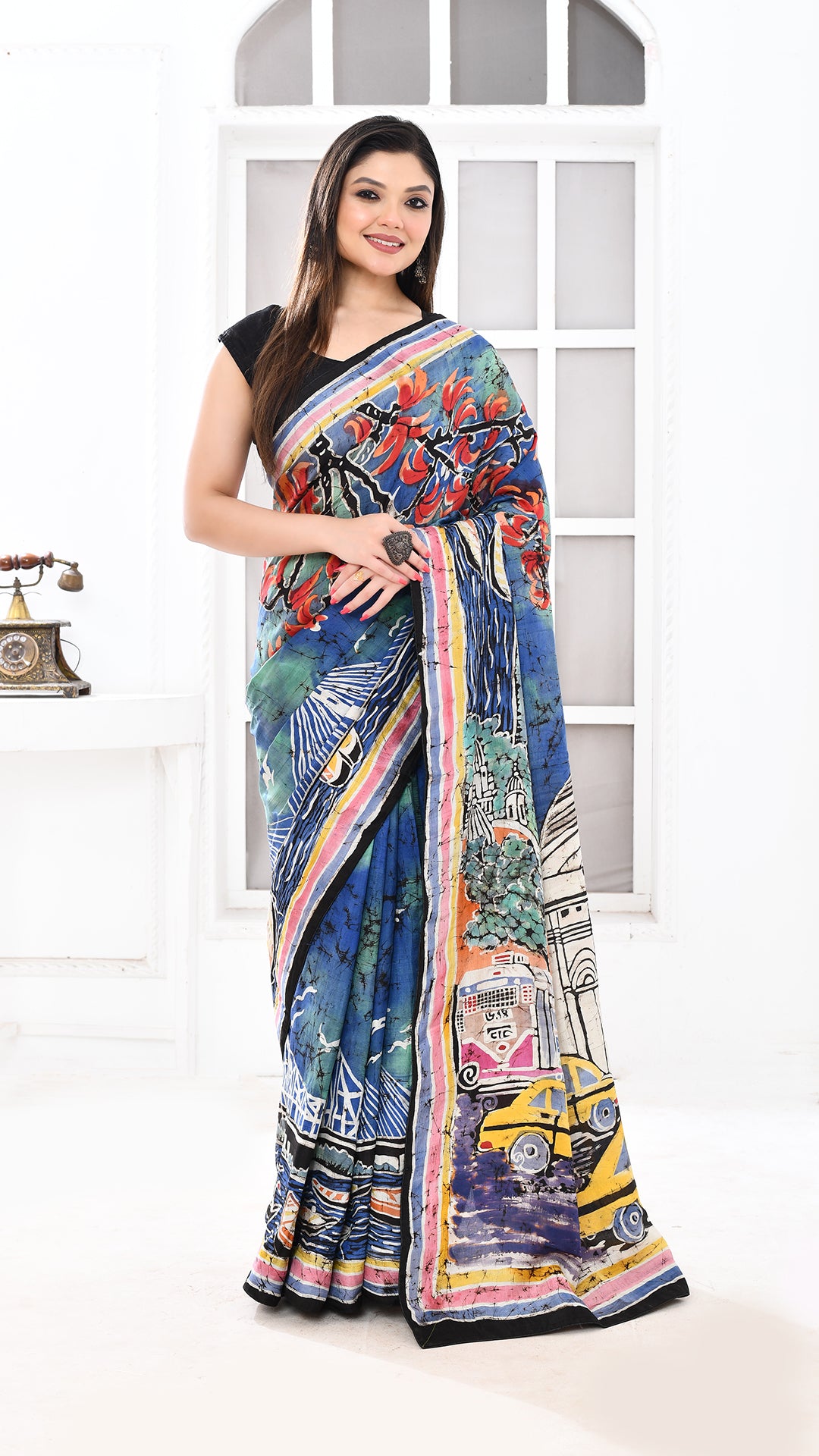 Bishnupuri Silk Kolkatanama Hand Batik