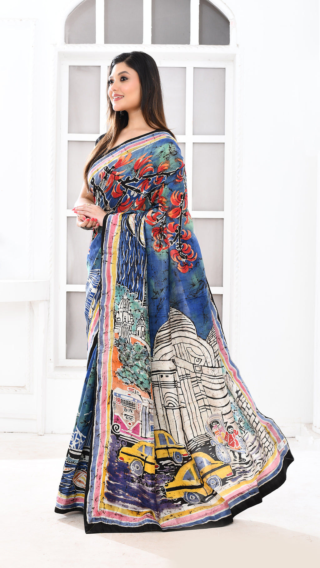 Bishnupuri Silk Kolkatanama Hand Batik