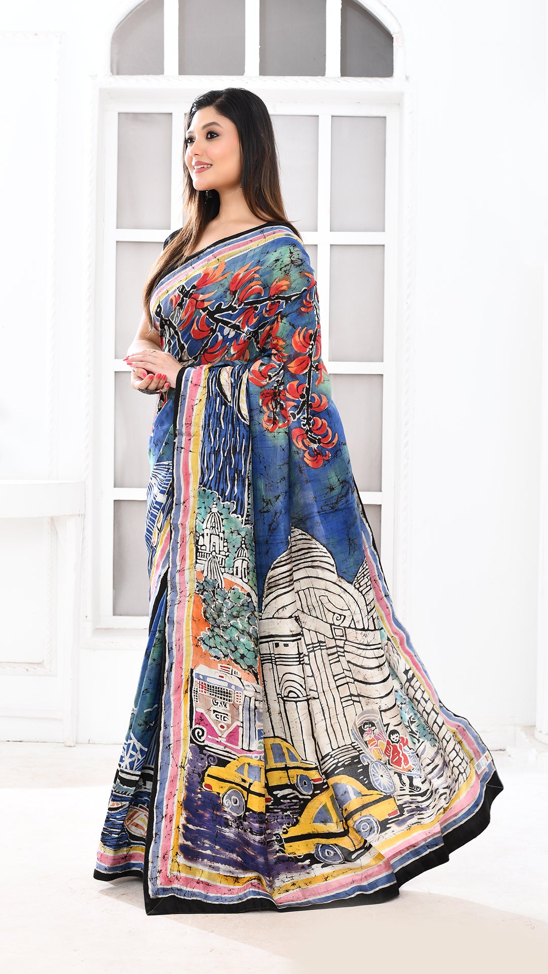 Bishnupuri Silk Kolkatanama Hand Batik