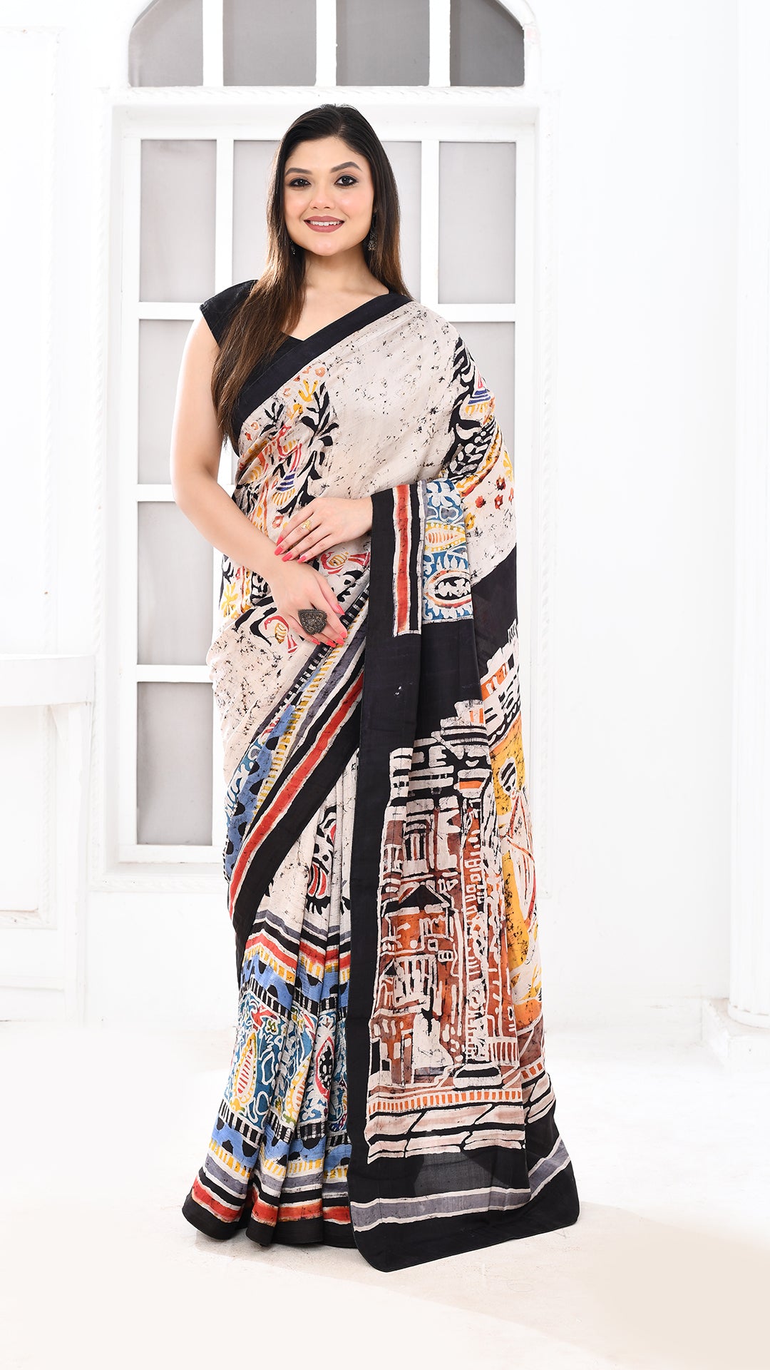 Bishnupuri Silk Kolkatanama Hand Batik