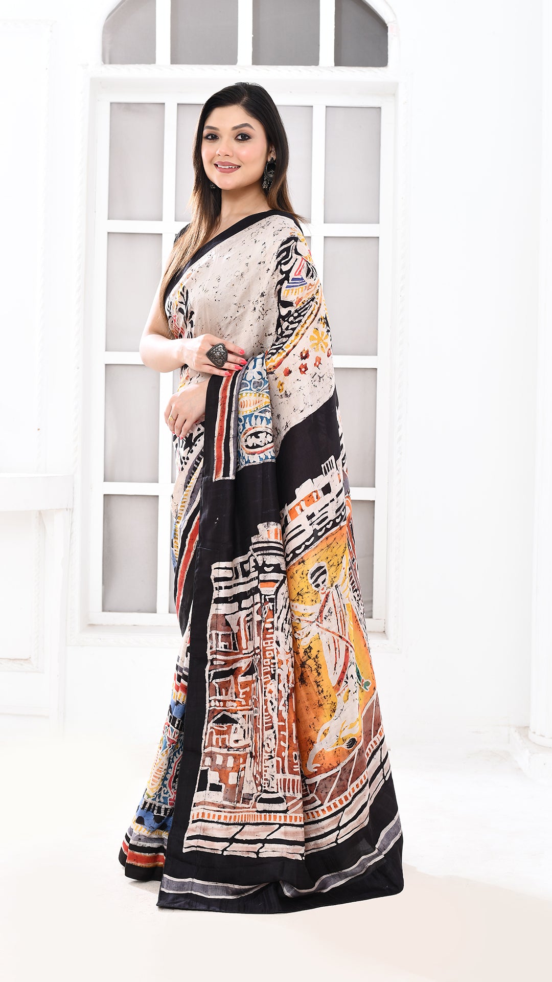 Bishnupuri Silk Kolkatanama Hand Batik