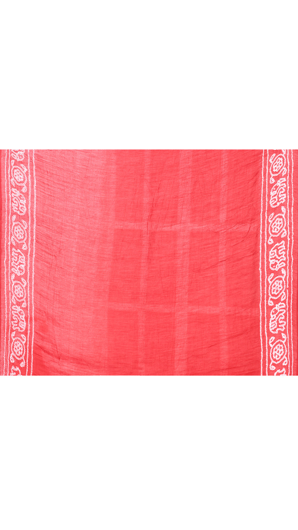 Gazi Silk Tissue Palu Hand Bandhej Offwhite
