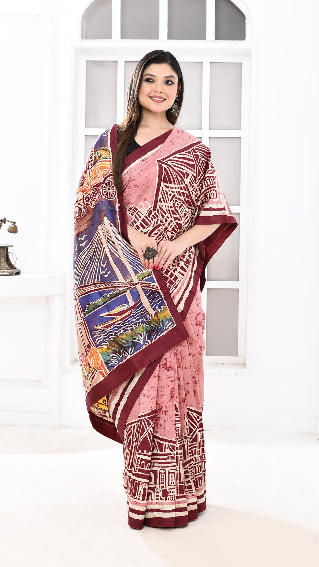 Bishnupuri Silk Kolkatanama Hand Batik