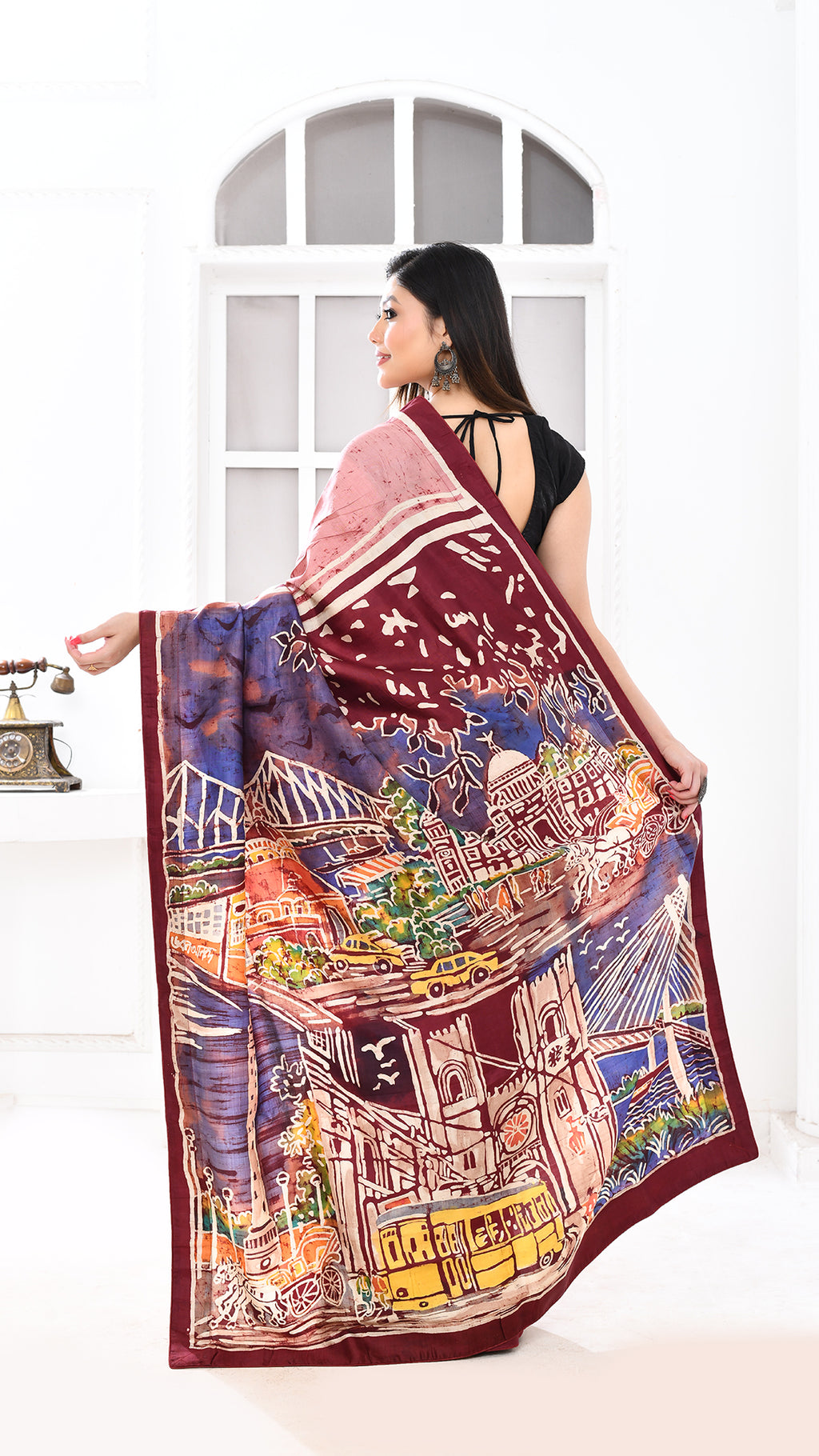 Bishnupuri Silk Kolkatanama Hand Batik