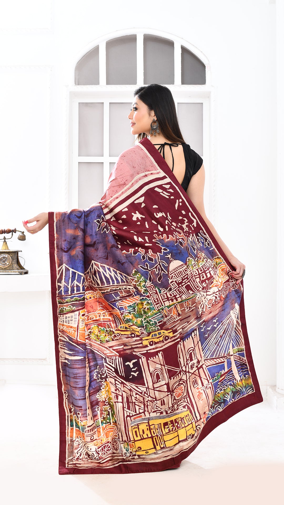 Bishnupuri Silk Kolkatanama Hand Batik