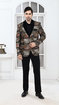 Black Velvet Embroidery Indo Westan jacket