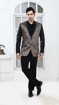 Black Banarasi Indo Western jacket