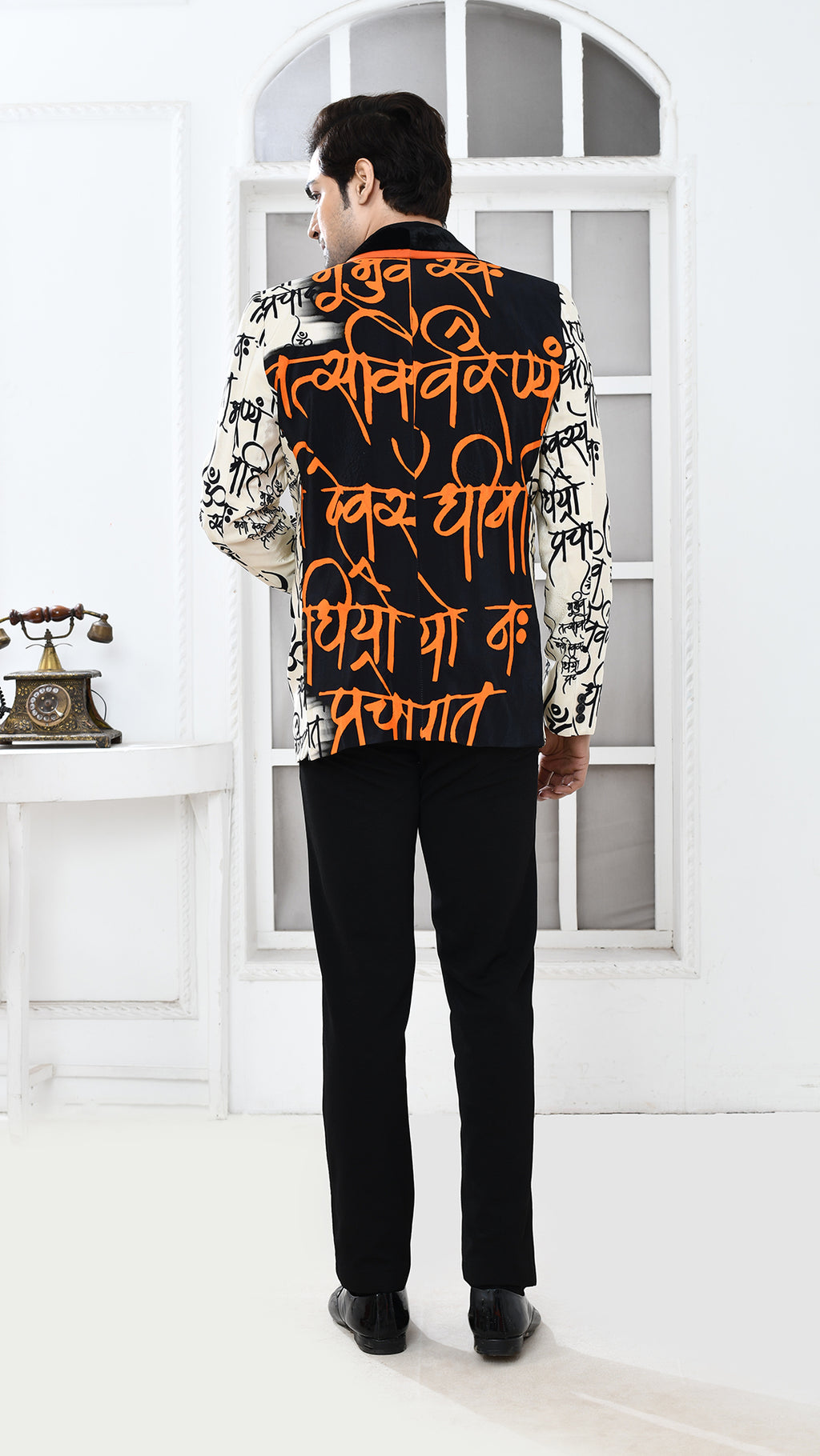 sloka print Indo Western jacket