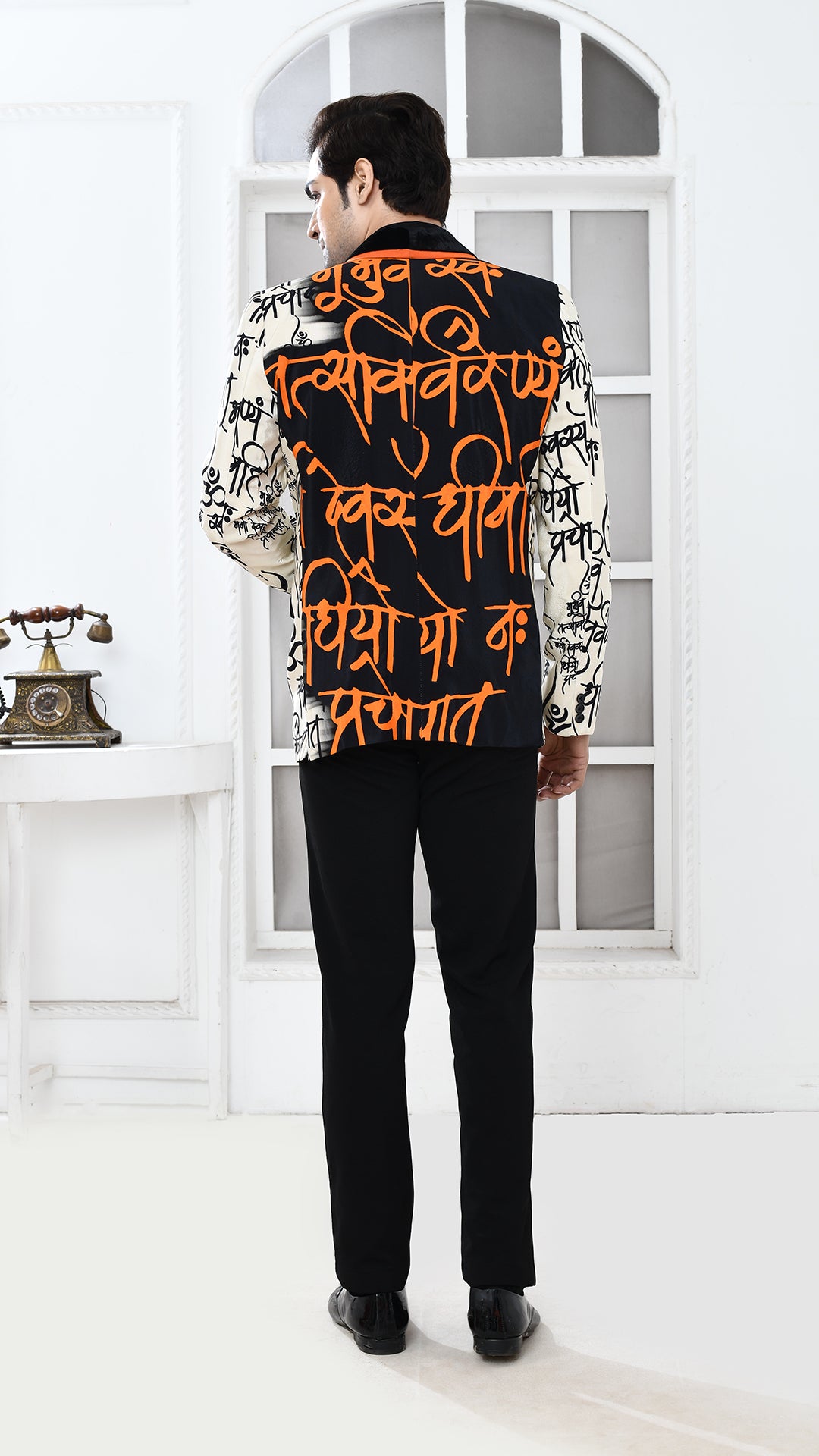 sloka print Indo Western jacket