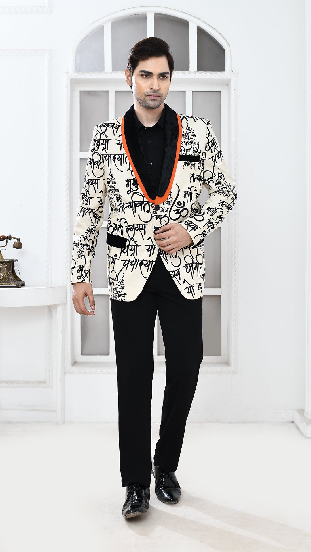 sloka print Indo Western jacket