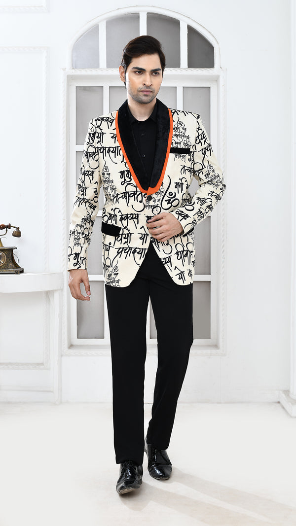 sloka print Indo Western jacket