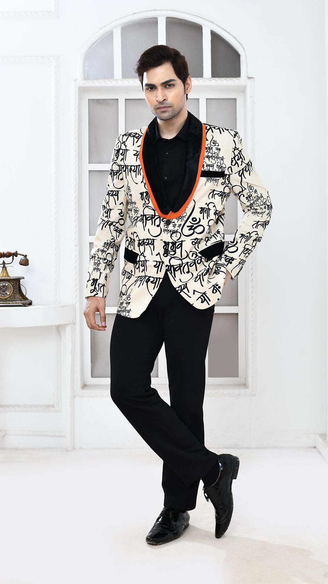 sloka print Indo Western jacket