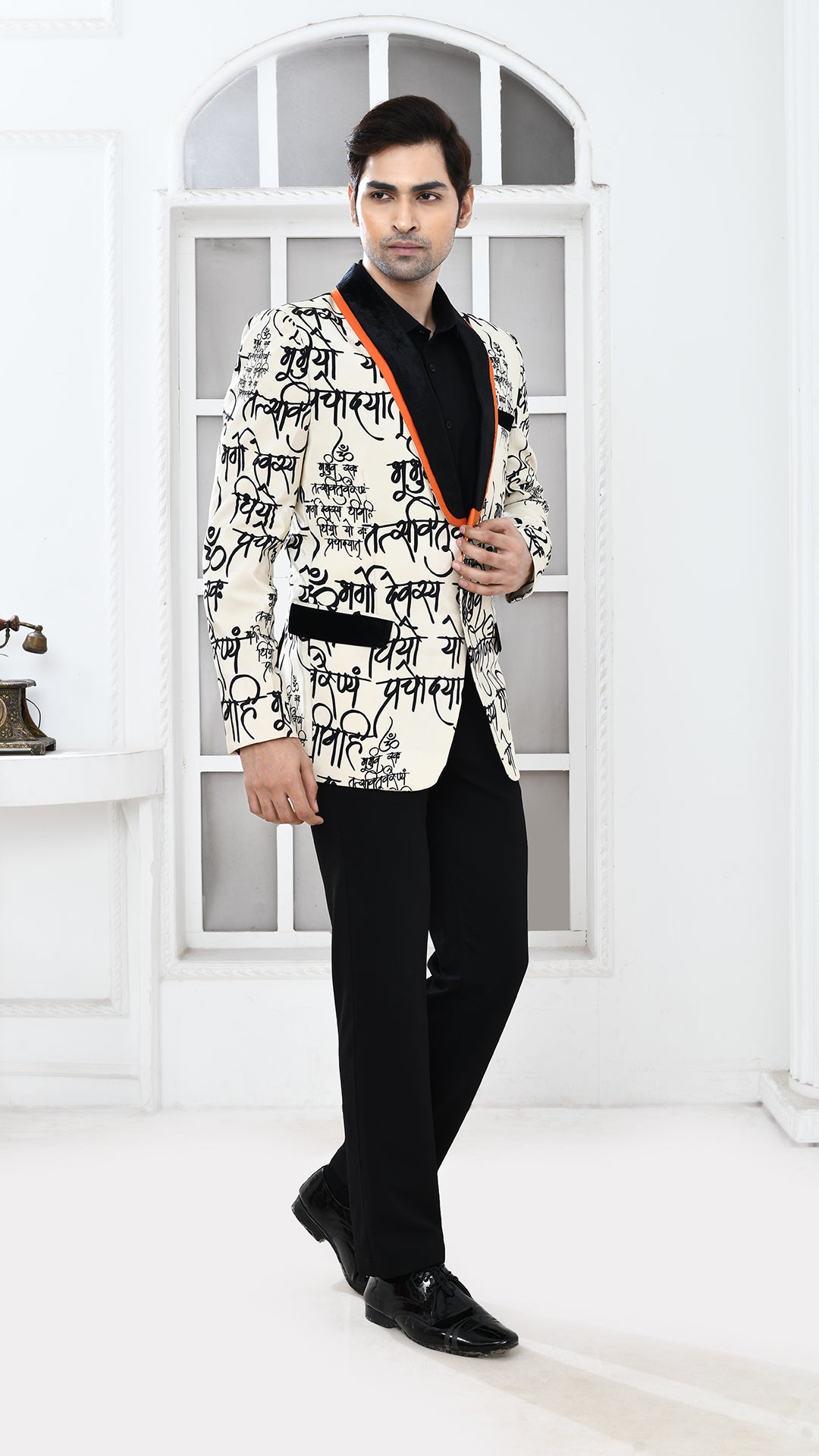 sloka print Indo Western jacket