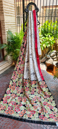 Silk Hand Batik Zardozi Pearl Work Bishnupur Silk Saree