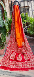 Silk Hand Batik Zardozi Pearl Work Bishnupur Silk Saree